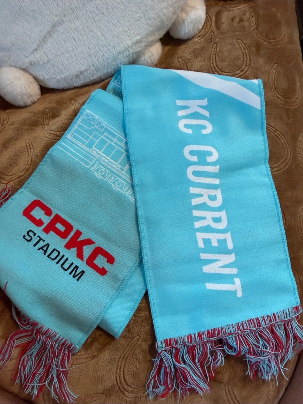 KC Current Light Blue Supporter Scarf with CPKC Stadium Branding